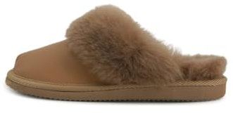 Hollert Lammfell Hausschuhe - Malibu MILCHKAFFEE warme Fellschuhe Puschen Echtleder Beige mit Schaffell gefüttert Schuhgröße EUR 38