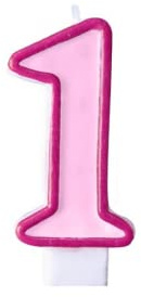 Kerze Nummer 1 für Geburtstagskuchen, Wachskerze für Jungen, Mädchen, Weiblich, süß, Jahrestag, Party, Geburt, Gender Reveal, Höhe 7 cm
