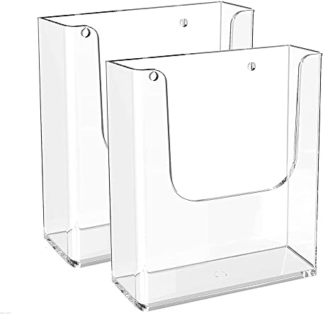 Niciksty 2 Porta Folletos de Acrílico Transparente A5 para Pared o Mesa – Soporte para Folletos, Menú, Revistas, Panfletos y Volantes