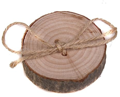 FELTECHELECTR Rustic Wedding Ring Pillow Wooden Pillow Jute Rope Perfect for Bridal Ceremony