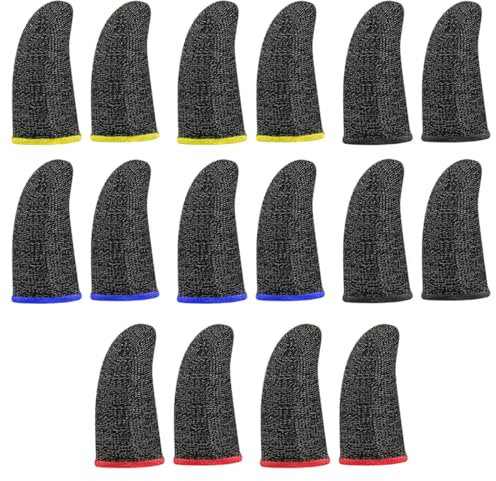 BYXG Daumenschutz, Gaming Sleeve, Gaming Handschuhe, Gaming Finger Sleeve - Besonders Bequeme & stabile Fingersleeves, da einzigartige Elasthan Fasern - Atmungsaktiver, 16 Stück