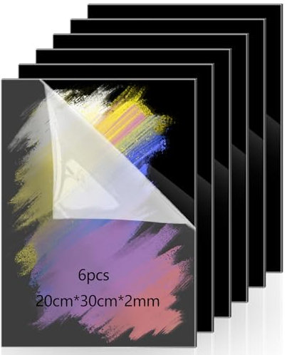 6 Stück Acrylplatte Schwarz 2mm,A4 Acrylglas Platte,Beliebig Zuschneidbare Acrylplatten Werden für Fotorahmen,Schilder,Acrylscheiben Rund,Malerei,DIY Tischnummern