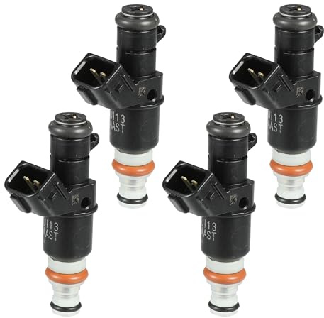 INFINAUTO Injecteur De Carburant, Buse D'Injection De Carburant Moteur No.16450-Raa-A01 Pour Honda Accord 2003-2007 2.4L 3.0L Pour Honda Cr-V 2.4L 2007-2009 Noir, 4 Pièces