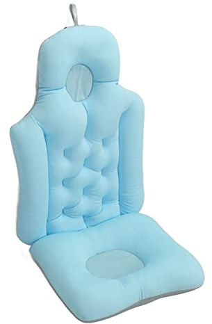Ganzkörper-Badewannenkissen Mit Weicher, Atmungsaktiver, Klappbarer Kopfstütze und Rückenstütze für Erwachsene, Spa (Blau)
