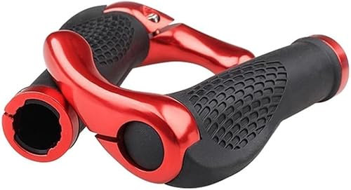 Lenkergriffe Fahrrad, Ergonomic Bicycle Grips, Fahrradgriffe Lenker MTB Griffe rutschfest Gummi, Cityrad Rennrad für 22,2 MM E-Bike, Trekkingrad, Mountainbike Griffe (Rot)