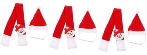 BESPORTBLE 3sätze Teiliges Weihnachtskostüm Für Haustiere Mütze Und Schal Im Weihnachtsdesign Für Hunde Und Katzen Festliches Accessoire Für Weihnachtszeit Wiederverwendbar