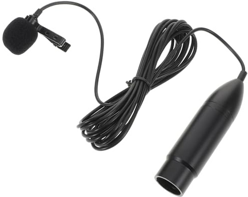 FUNOMOCYA 48v XLR Dreipol Lavaliermikrofon in Schwarz für Aufnahmen | Metallgehäuse, Leichtes Format, 48v-anschluss, für Reden und Recording
