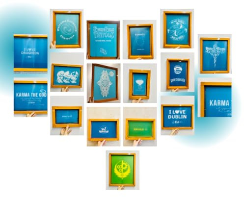 Custom Pre-burned Silk Screen Printing Frames: Screen with Design Ready to Print, Aluminum Frame (Print 2.4X2.4)