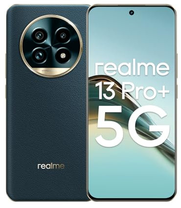 realme 13 pro+ 5G Smartphone 12+512 GB, Fotocamera Sony Periscopio OIS, AI Ultra Clarity, Display Curvato Vision 120Hz, 80W SUPERVOOC da 5200mAh con Carica da 80W, EU Version, green