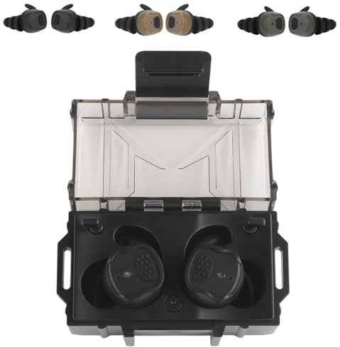 WQZXM Écouteurs Bluetooth Tactiques, Bouchons Tir Actifs, Protections Auditives Électroniques, Écouteurs Protection Tir(Black)