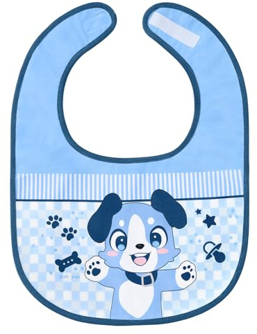 LittleForBig Babydoll Bavoir imperméable en coton pour adulte avec fermeture Velcro réglable – Little Blue Bib, Little Blue