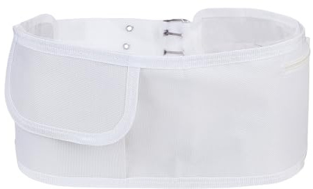 Ceinture Ihram Blanche avec Sac Banane pour Hajj et Omra en Oxford - Réglable avec Poche Élastique et Boucle Plate