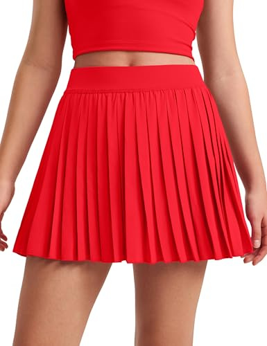 CRZ YOGA Filles Plissée Jupe de Athlétique | Short Intégré avec Poches, Séchage Rapide, Tennis, Taille Haute, pour Adolescents