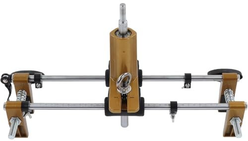 YiAndeli Door Lock Hole Opener Kit, Adjustable Mortise Lock Jig Hole Saw Door Opener Accurate Positioning Door Mortise Jig for 3.5-10cm Thick Wooden Doors Gold,1
