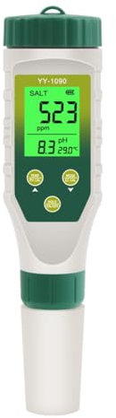 Epdpekc 5 In 1 PH/EC/TDS/Sale/Temp Misuratore di PH Tester di Salinità per Piscine per Acqua Potabile Acquario Acquacoltura Sp