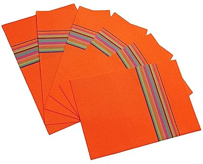 Mobestech 6pcs Pvc Non-skid Placemat Table Mats for Home Dining Heat Insulation Placemat