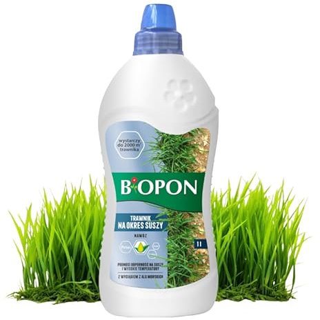 Rasendünger Frühjahr Sommer Flüssig Rasen Dünger + Algenextrakt Trockenstress 1L