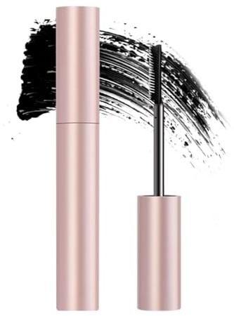 Metal Mascara with Rose-Gold Tube - Waterproof Smudge-Proof 4D Silk Fiber Formula for Lengthening Curling Lashes, Volumising Buildable Black Coating for Natural or Dramatic Eye Looks