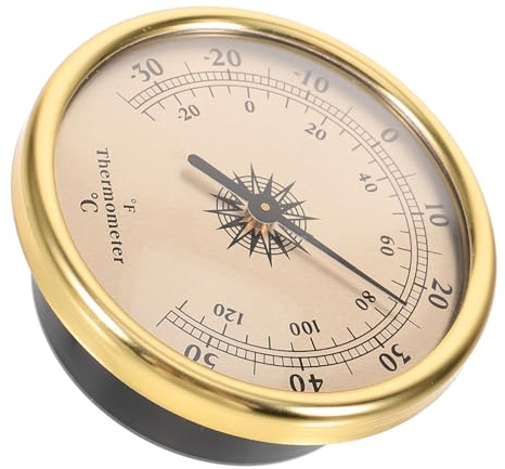 AKOOSY Rundes Wandthermometer aus Analoges Raumthermometer für Innenräume Präzises Temperaturmessgerät Leichte Klassische Dekoration für Zuhause Geeignet für Wohn und Kinderzimmer