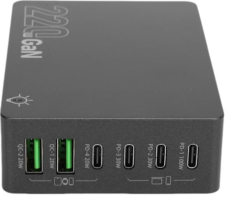 TOPINCN Bloc de Chargeur USB C 220W, Station de Charge de Bureau USB, Station de Charge Rapide Portable USB C Charging Hub Type C Adaptateur de Chargeur D'ordinateur (Prise UE)