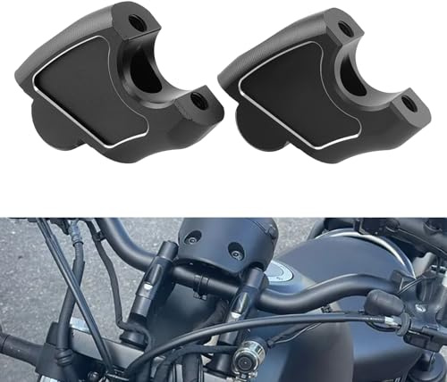 TOTHERIDER Motorcycle Handlebar Risers 1.145mm Aluminum Handle Bar Clamp Riser For Honda Rebel 1100 500 300 250 CMX 1100 CMX 500 CMX 300 CMX 250 2017-2025 (Black)