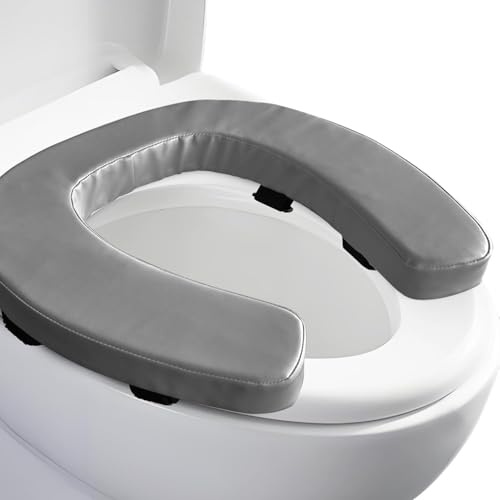 JuanNest Rehausseur De Siège De Toilette pour Personnes Âgées,Ajoute 5 Cm Ajustement,Universel Coussin De Siège De Toilette Surélevé avec Mousse Haute Densité pour Un Confort Et Une Élévation A