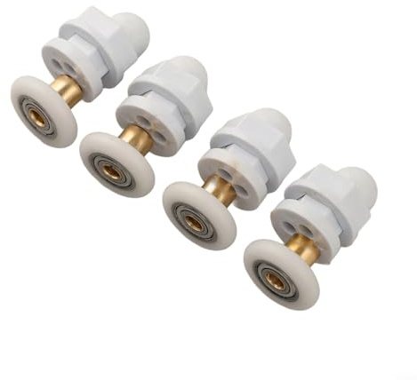 Easy Glide Lot de 4 roulettes pour porte de douche en verre de 8 mm Compatible avec roues de 19 mm à 29 mm (23 mm)