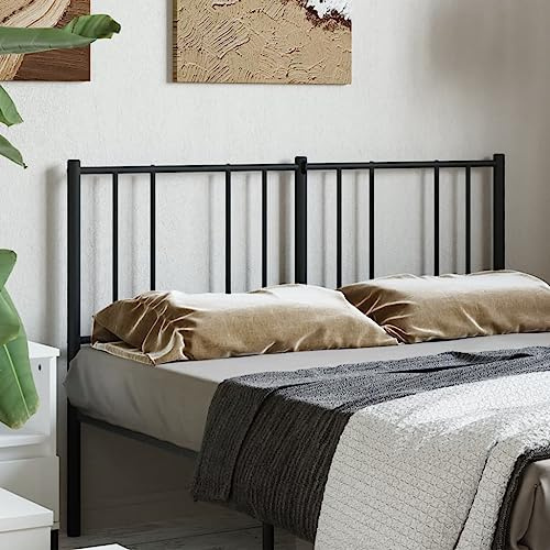 KTHLBRH Testiera in Metallo Nero 120 cm per Letti con Tubi Rotondi, Struttura Robusta in Acciaio Verniciato a Polvere per Stabilità e Durabilità, Design Classico ed Elegante