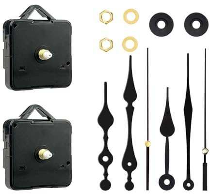 CHROMACRAFT 2 Set di Lancette Dell'Orologio, Movimento Dell'Orologio da Parete Silenzioso al Quarzo, Facile Installazione, Riparazione Manuale E Accessori di Ricambio.
