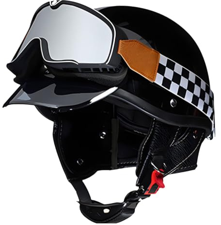 Caschi Jet E Demi-Jet Vintage Con Occhiali Caschi Cromwell Retrò Moto Approvato DOTECE Casco Mezzo De Scooter Aperto Casco Robusto E Resistente Elmetto Scodella Per Unisex