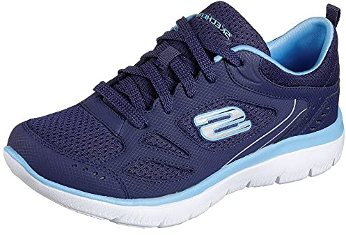 Skechers Women's Summits Suited Sneaker, Navy Blue, 6 UK