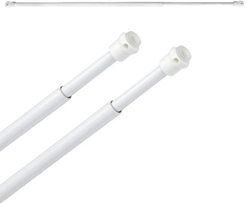 MAURER - Barra Visillo Extensible 60/78 cm. Con Soporte, Sin Muelle (2 piezas)