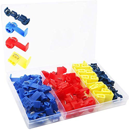 RUNCCI-YUN 60pcs Quick Splice Connector Terminals,Wire Connectors, Electrical Wire Splice Connectors, Branch Connector –– 20Pcs Red, 20Pcs Blue, 10Pcs Yellow,10 pcsLight blue