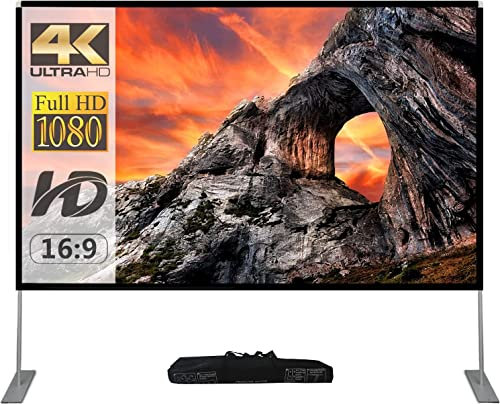SKERELL leinwand Beamer mit Stand 100 Zoll Outdoor Projektor leinwand Indoor Filmleinwand 16:9 Full-Set-Tasche für Heimkino Camping und Freizeitveranstaltungen
