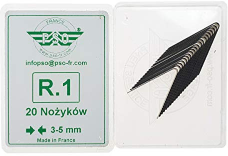 PSO 20x Skärknivar för Däck R1 3-5mm Rillfit Rubber Cut Profilknivar | För däckmönstring av lastbils- och gaffeltrucksdäck. Kompatibel med Rillfit. 20-pack.
