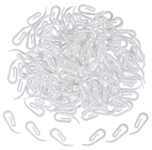 Anpro 120 Pezzi Ganci per Tende in Plastica - Bianco, 2,8x1,2 cm per Tenda di Finestra, Tenda della Porta e Tenda della Doccia