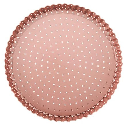 Wiltshire Teglia rotonda per quiche e crostate, senza PFOA PTFE, in fogli perforati, stampo circolare per pasticceria con base rimovibile, antiaderente, 24 x 24 x 2,5 cm