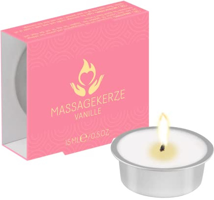 EIS Massagekerze mit Vanilleduft | Ideal für sinnliche Paarmassagen | 15 ml | Natürliche pflegende Inhaltsstoffe | Besinnliches Kerzenerlebnis | Geschenk für Frauen und Männer | Erotikartikel