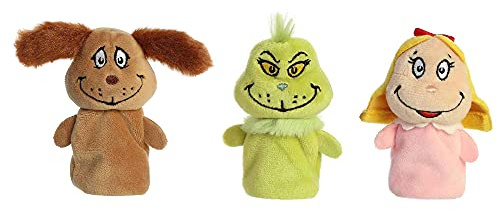 Aurora World Dr Seuss - 3 Grinch Finger Puppet Set, Multicolor