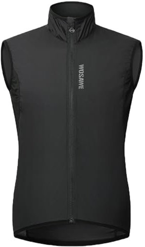 WOSAWE Fahrradweste Herren Damen Reflektierend Atmungsaktiv Laufweste ärmellos Windweste Jacke (Neues Schwarz, M)