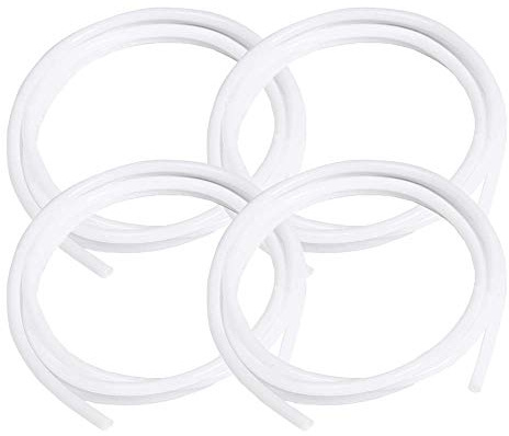 BRIEFCEC PTFE Schlauch 2mm Kompatibel 1,75 Filament, BowdenSchlauch 3D Drucker Teflonschlauch OD 4mm Bowden Tube 1 Meter für PLA, PETG, ABS, TPU 1,75 Filament 3D Drucker (4 Stü, Weiß)