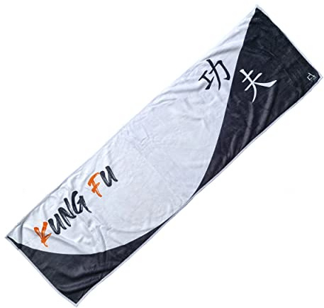 TAO Asciugamano Sportivo Leggero in Cotone e Microfibra Ultra Assorbente Asciugamano per uomini e donne (Kung Fu)