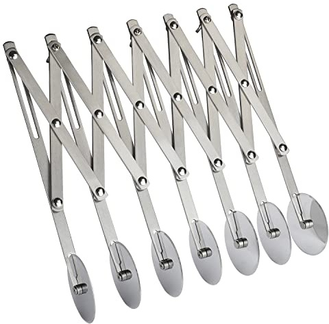 Evannt 7 Wheel Stainless Steel Pizza Slicer Multi-Round Dough Cutter Adjustable Ravioli Pizza Noodle Cutter