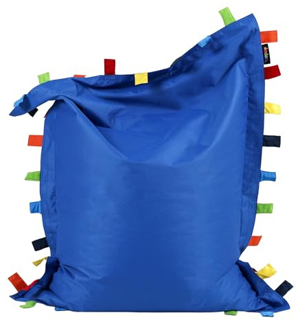 Eden Learning Spaces Thrive Sensory Touch Tag Water-Resistant Floor Cushion Bean Bag, Blue