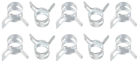 sourcing map 10pcs 6mm Spring Band Type Action Fuel/Silicone Vacuum Hose Pipe Clamp Low Pressure Air Clip Clamp, Zinc Plated