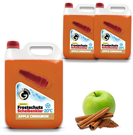 Gamix Scheibenfrostschutz mit Apple & Cinnamon Duft | Schlierenfreier und effektiver Scheibenreiniger für den Winter | Gebrauchsfertige frostschutzmittel scheibenwaschanlage | 2x5L = 10L