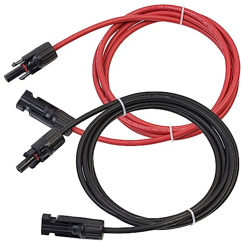 revolt Solarleitungen: Solar-Verlängerungskabel, kompatibel mit MC4, 2x 6 mm² (10 AWG), 2 m, IP68 (Solarsysteme Kabel, temperaturbeständige Kabel, Stecker)