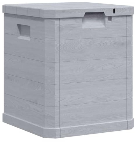 Higsose Baule Impermeabile 42,5x44x50 cm Plastica, Cassapanca Esterna Giardino, Grigio Chiaro