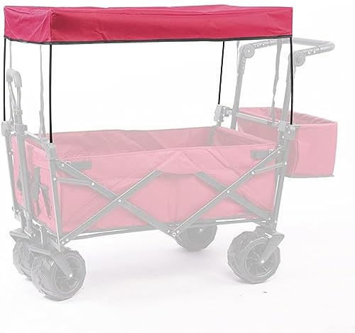 BBTISG Trolley Dach Schattenbefestigung, Zusammenklappbarer Wagen Schattenbefestigung Baldachin Trolley-Zubehör zusammenklappbare Wagen für Camping, Picknick, Angeln (rot)