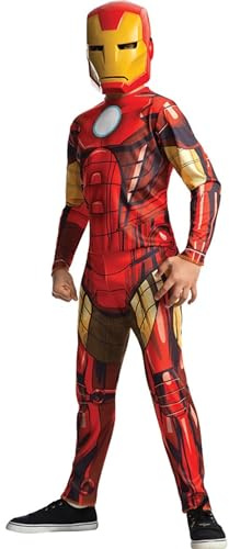 RUBIE'S Avengers Officiel - Déguisement Classique Iron Man Enfant - Taille 5-6 ans - 105 à 116 cm - Costume Combinaison Rouge et Jaune et Masque - Pour, Carnaval - Idée Cadeau de
